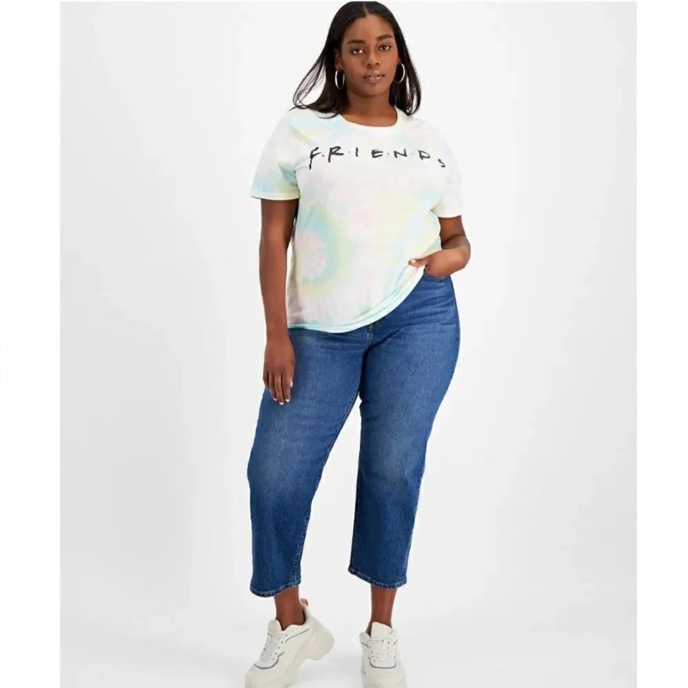 NWT Love Tribe Friends Sz XXL White, Pink, Green, Blue Tie Dye MACY’S T-Shirt
